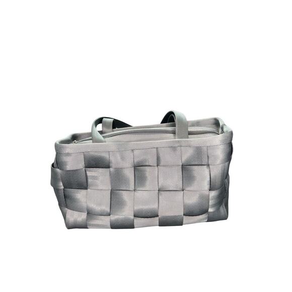 Harveys Seatbelt Gray Zipper Closure Double Strap Boxy Tote Shoulder Bag - Picture 1 of 9